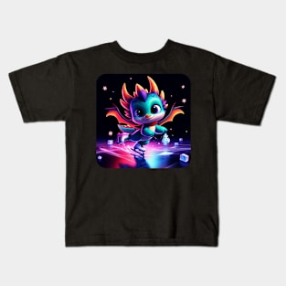 Rufie the Dragon - Ice Skating #20 Kids T-Shirt